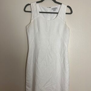 Banana Republic White Linen-Blend Sheath Dress